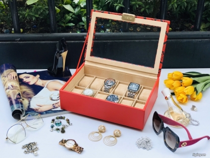 Hộp đựng đồng hồ đeo tay 12 ngăn bọc da VISTA