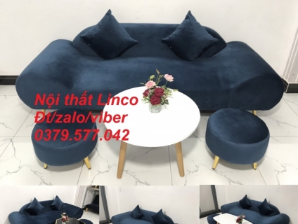 Bộ ghế sopha sofa văng băng thuyền màu xanh dương đậm Bình Thuận