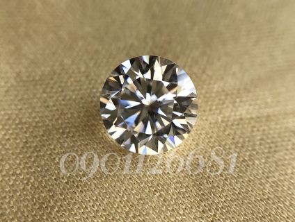 Đá kim cương Moissanite 8ly, nước D, độ sạch VVS1, có kiểm định GRA