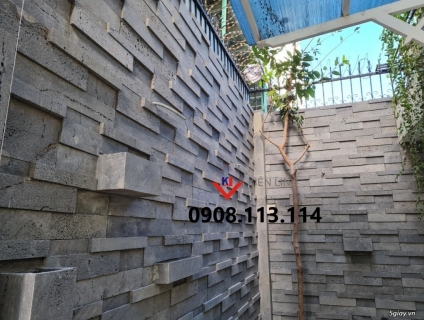 Đá ốp tường ong xám - Ốp tường rào, ốp sân vườn đẹp