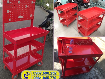 2 mẫu xe đẩy đựng dụng cụ 3 ngăn giá rẻ dùng trong gara ô tô