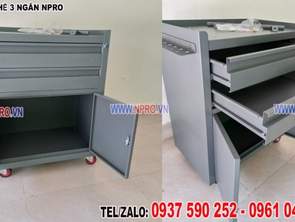 Mẫu tủ đựng đồ nghề cơ khí 3 ngăn bền đẹp, giá tốt