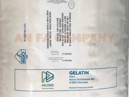 Bột Gelatine PB bao 25kg nhập khẩu Bỉ - Gelatine Powder Belgium