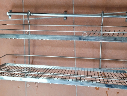 Thanh lý kệ úp chén treo bếp inox 304 xịn, cực dày & nặng.
