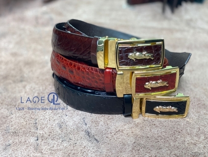 Dây thắt lưng cá sấu nối 3 màu siêu cao cấp