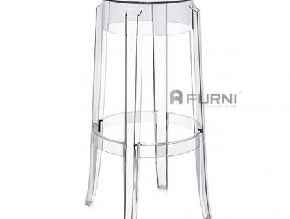 Ghế Ngồi Quầy Bar Trong Suốt Không Tựa Lưng Cao Cấp CB CHARLES