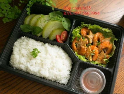 Hộp Nhựa Đen Đựng Cơm 4 Ngăn Gía Sỉ Hà Nội