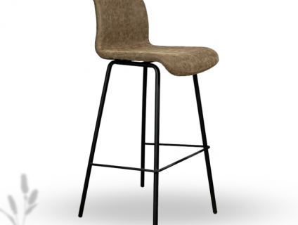 Ghế Ngồi Quầy Bar Cố Định Lưng Cao Hiện Đại Nhập Khẩu Bọc Da PVC