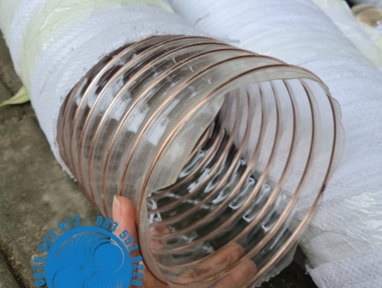 Ống hút bụi Pu phi 150 lò xo co giãn cho máy CNC,chế biến gỗ