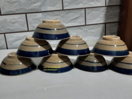 chén xưa nam bộ - chén cơm viền xanh 10 cái