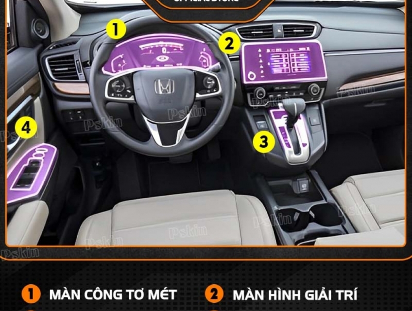 Bộ dán bảo vệ nội thất xe ô tô Honda CRV 2018-2022