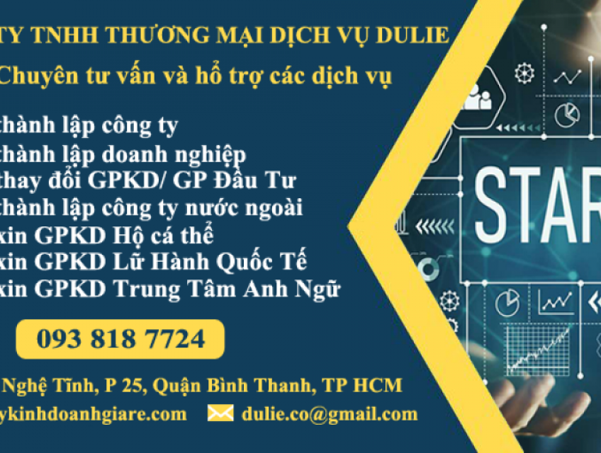 DULIE chuyên hỗ trợ dịch vụ Giấy Phép Kinh Doanh TOÀN QUỐC