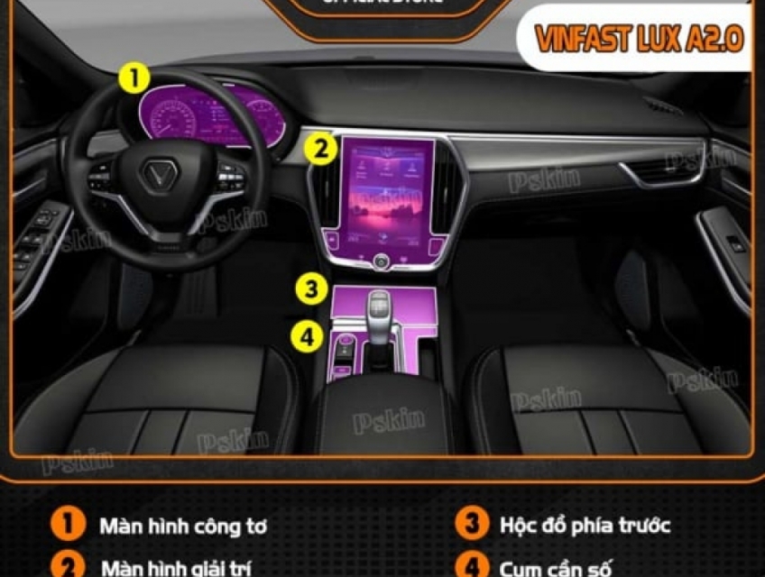 Bộ miếng dán chống xước nội thất ô tô Vinfast Lux A| SA PPF
