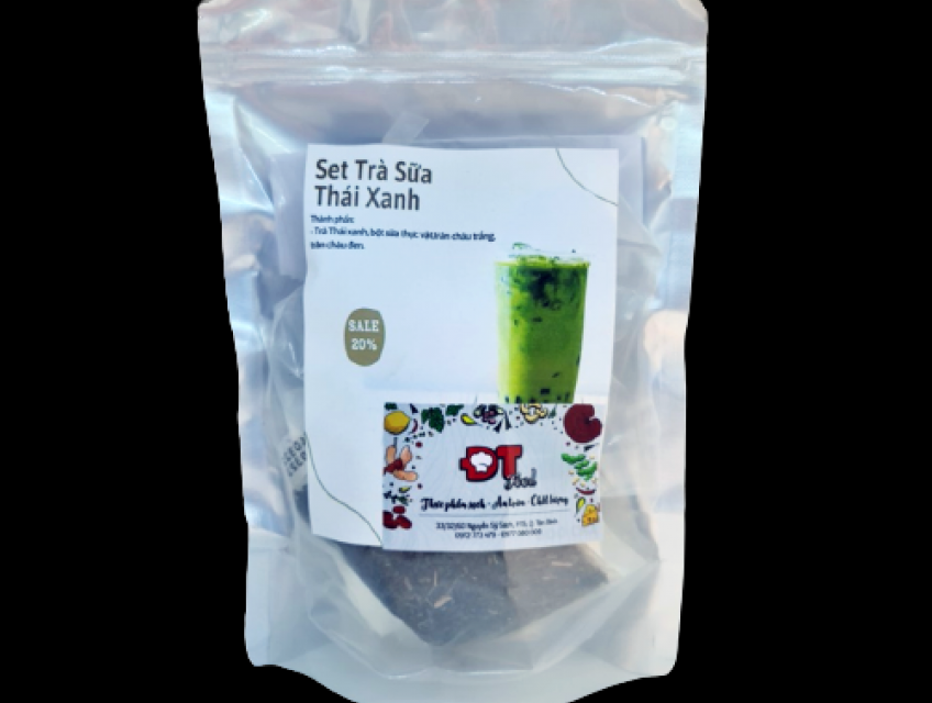 Set trà sữa thái xanh