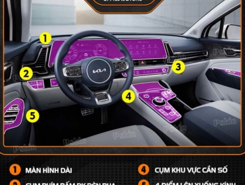 Dán nội thất ô tô KIA Sportage 2022 – 2023 PPF trong suốt