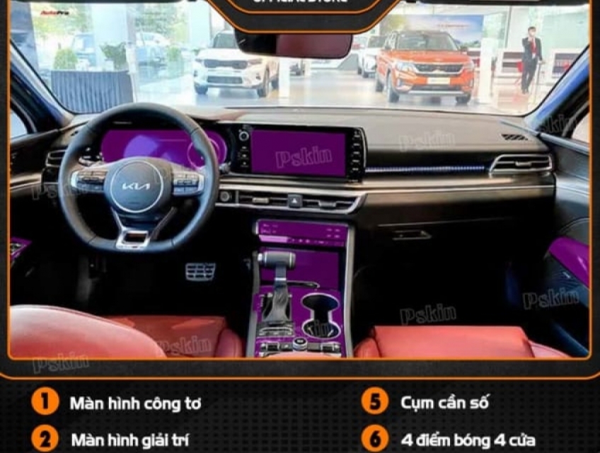 Bộ dán PPF nội thất xe ô tô KIA K5 cho 4 phiên bản
