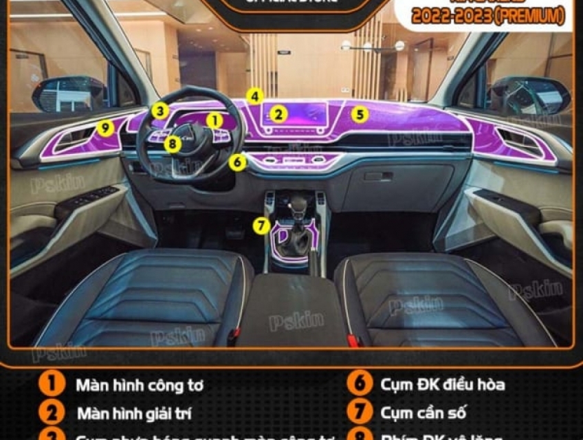 Bộ dán chống xước nội thất KIA Carens 2022-2023