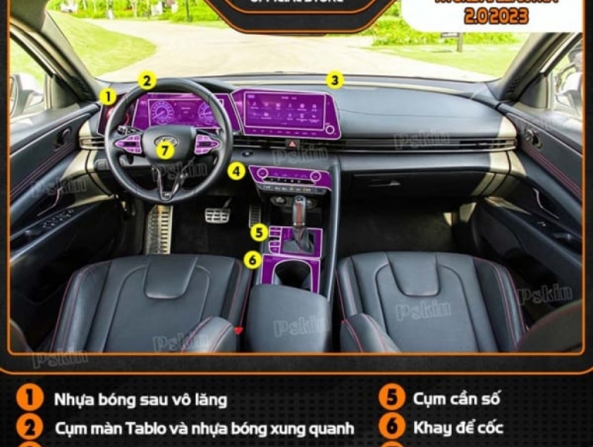 Bộ dán PPF nội ô tô thất Hyundai Elantra 2016 – 2022