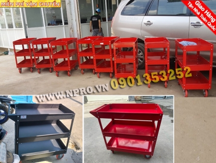 mẫu xe đẩy chứa đồ nghề 3 ngăn giá rẻ được ưa chuộng