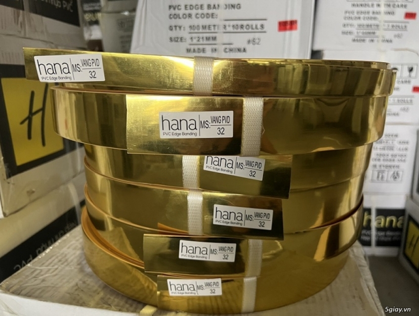 Nẹp chỉ nhựa PVC Hana - màu Vàng PVD