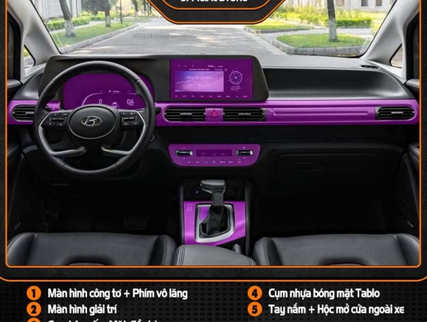 Dán chống xước nội thất ô tô Hyundai Stargazer 2022 – 2023