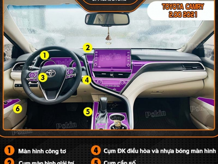 Dán PPF nội thất ô tô Toyota Camry 2020 – 2023