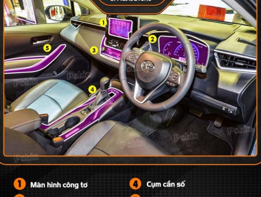 Dán bảo vệ nội thất xe Toyota Altis 2022 -2023 cho các phiên bản