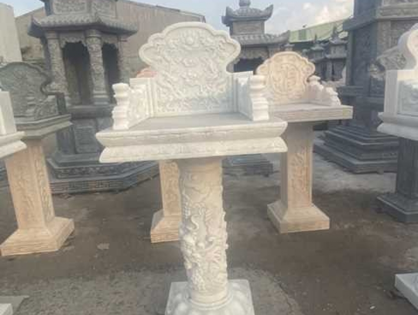 14 Cây hương thờ thần linh đá trắng đẹp bán Thái Bình