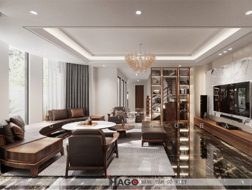 Sofa Gỗ Óc Chó Selena - Điểm Nhấn Phòng Khách