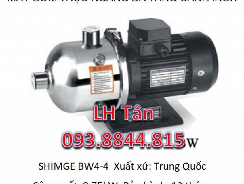 Máy bơm nước inox 1 ngựa đa tầng cánh Shimge BW4-4