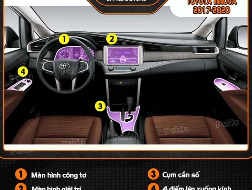 Dán PPF nội thất Toyota Inova AT 2018-2022