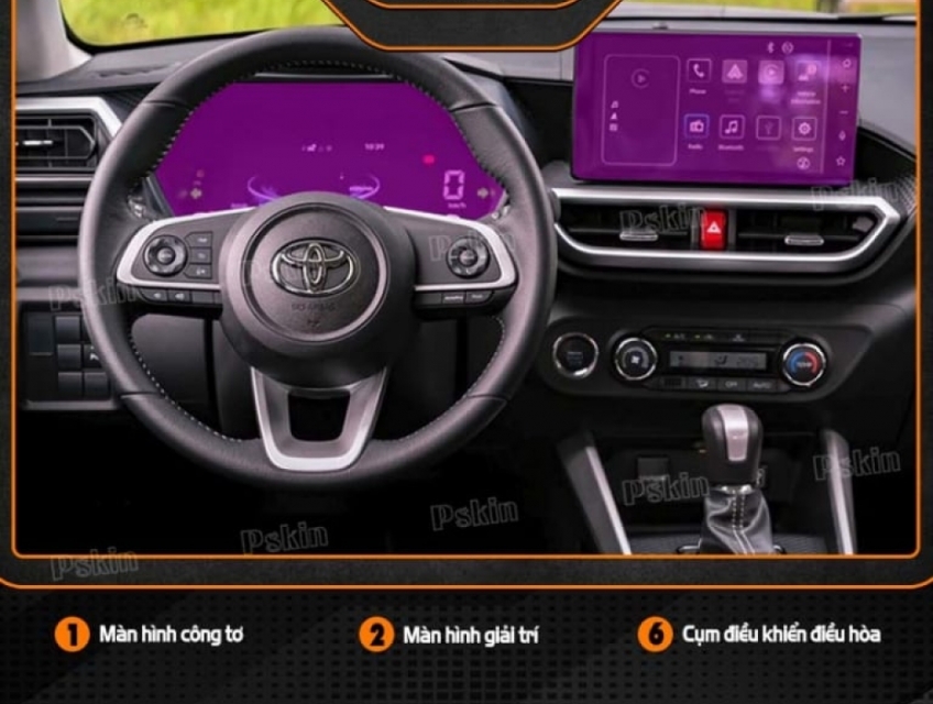 Dán nội thất ô tô Toyota Raize 2022-2023 PPF tự phục hồi
