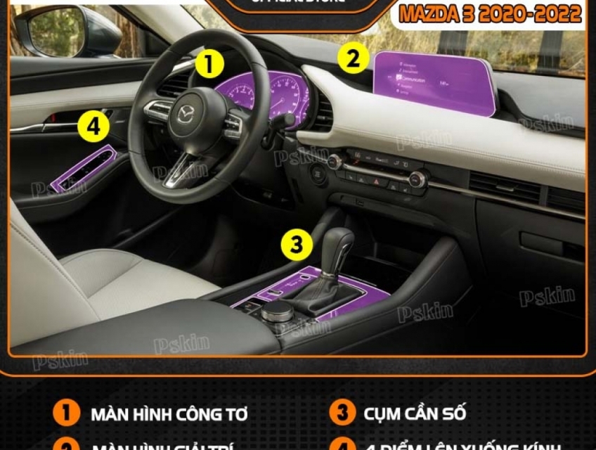 Dán PPF nội thất Mazda 3 2017 – 2023 bảo vệ tốt