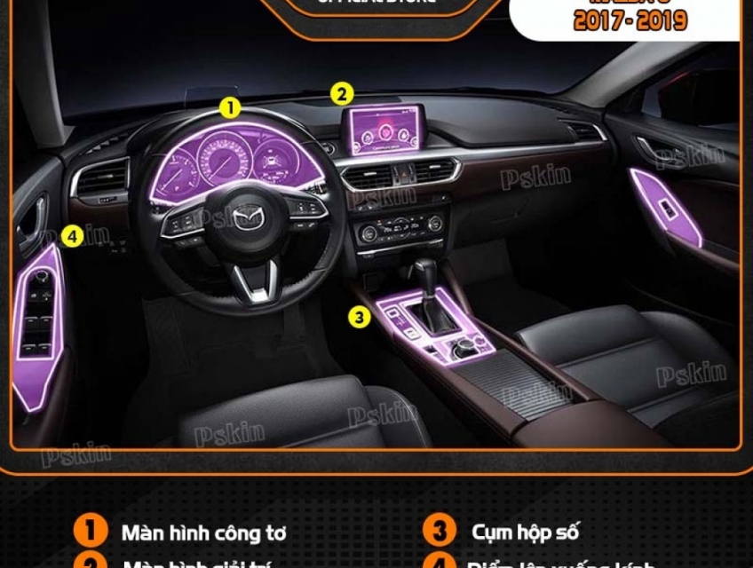 Dán PPF nội thất ô tô Mazda 6 2017 – 2023 bảo vệ tốt