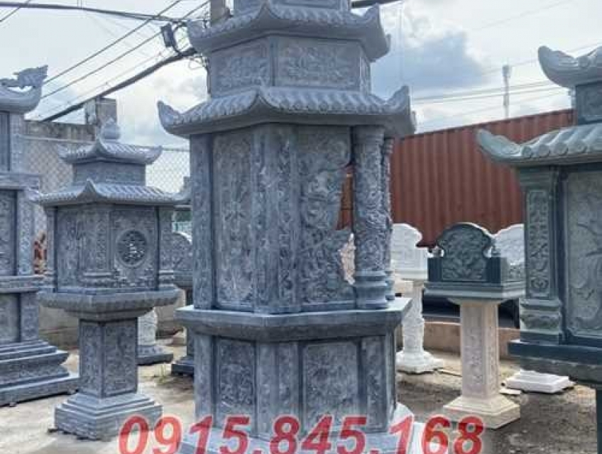 08+ Tháp phong thuỷ bằng đá xanh nguyên khối đẹp