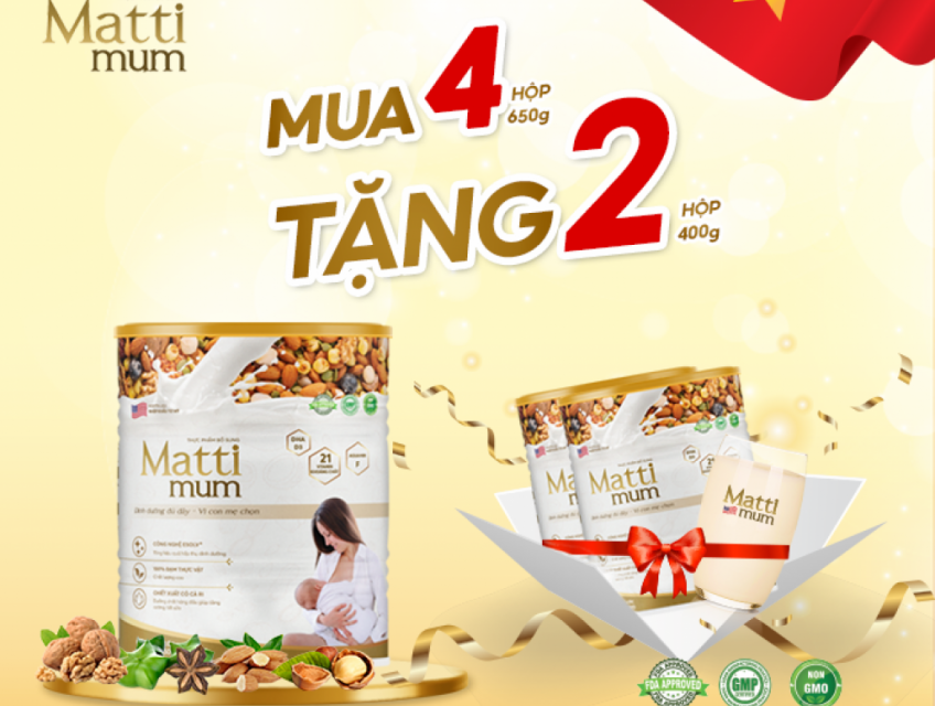 Chương trình khuyến mãi Matti Mum mua 4 tặng 2 siêu hấp dẫn