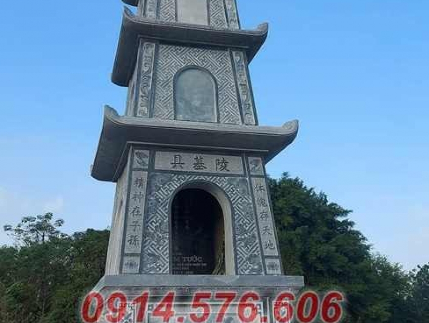 16+ Tháp mộ sư trụ trì đá xanh đẹp bán Bắc Giang