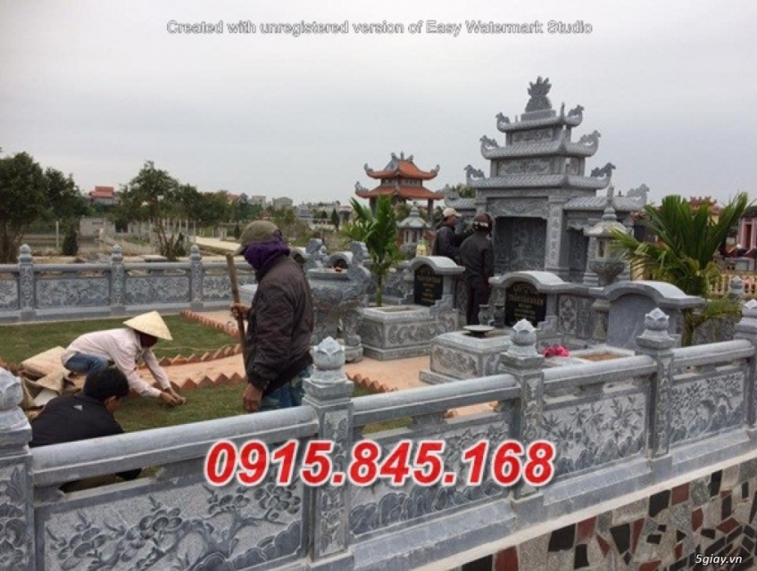 54 Lan can đình chùa đá xanh đẹp bán thái bình