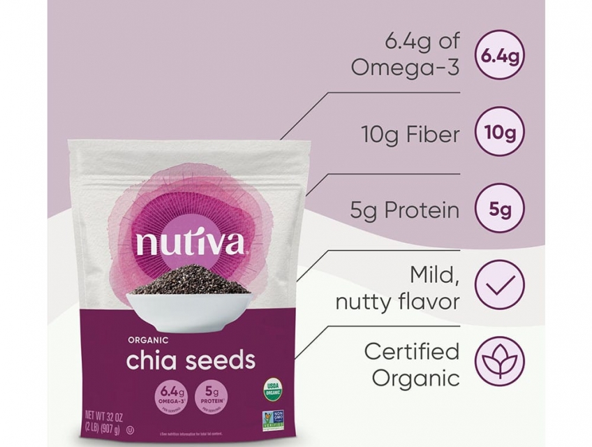 Hạt Chia Tím Nutiva Organic Black Chia Seed (1.36kg)