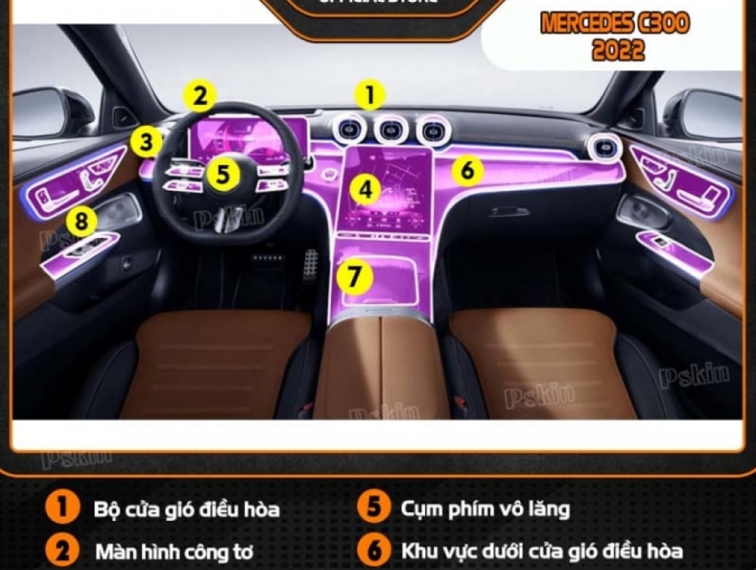Dán PPF nội thất Mercedes C300 2019 – 2023