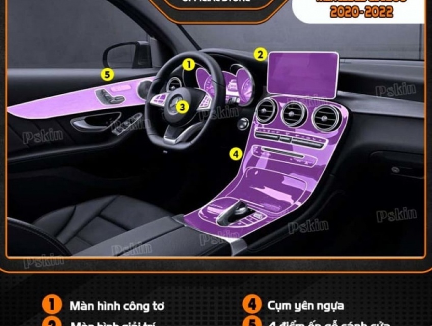 Dán bảo vệ nội thất xe Mercedes GLC 200 2020-2022 tốt nhất