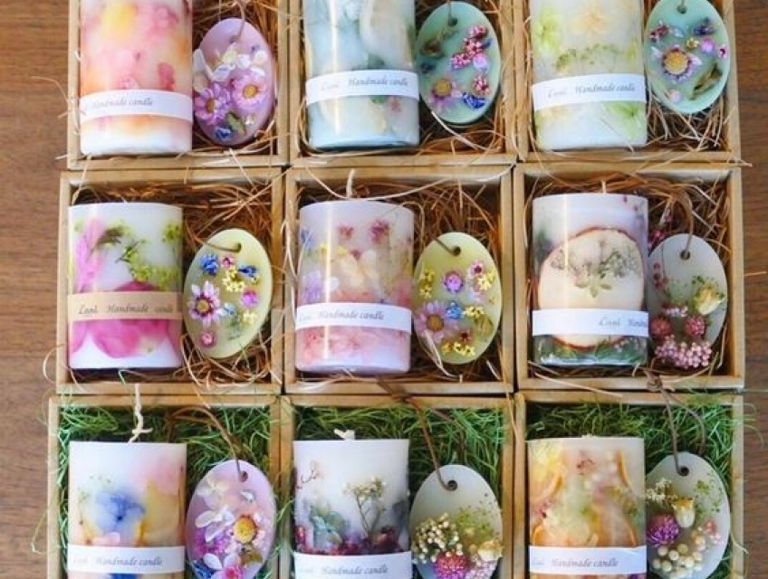 Set quà tặng nến thơm, phụ kiện decor xinh