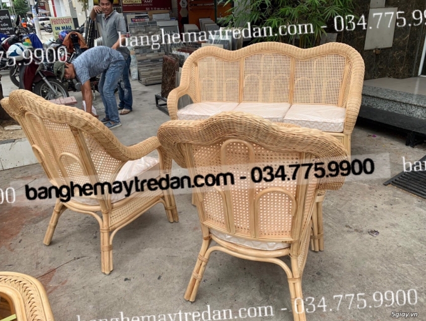 Bàn ghế salon song mây tự nhiên để phòng khách