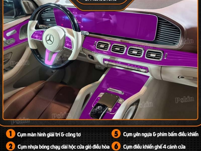 Dán nội thất ô tô Mercedes GLS 480 2022-2023 PPF tự phục hồi
