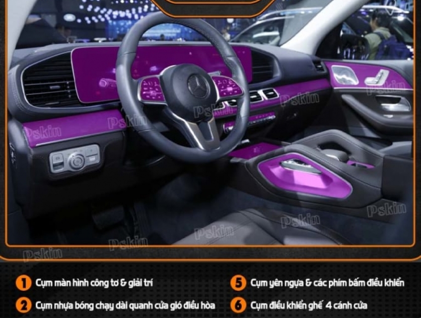 Dán PPF nội thất Mercedes GLE 2019 – 2023 tự phục hồi cải tiến mới