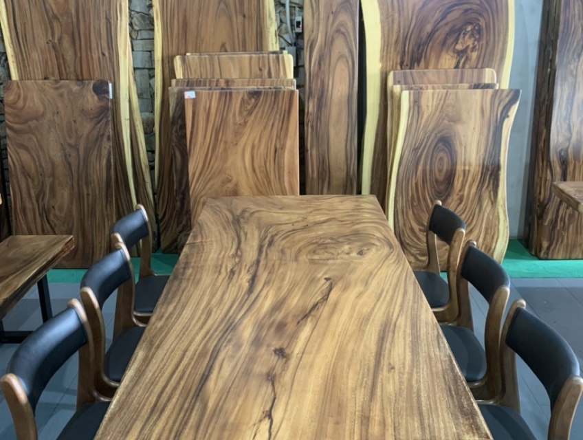 Mẫu Bàn Ghế Me Tây Gỗ Nguyên Tấm