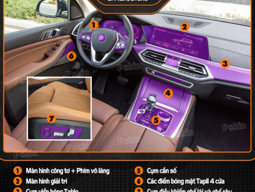 Dán PPF nội thất ô tô BMW X5 2020-2023 cải tiến mới
