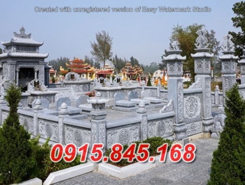 65 Lan can đền chùa bằng đá khối đẹp tại Nghệ An