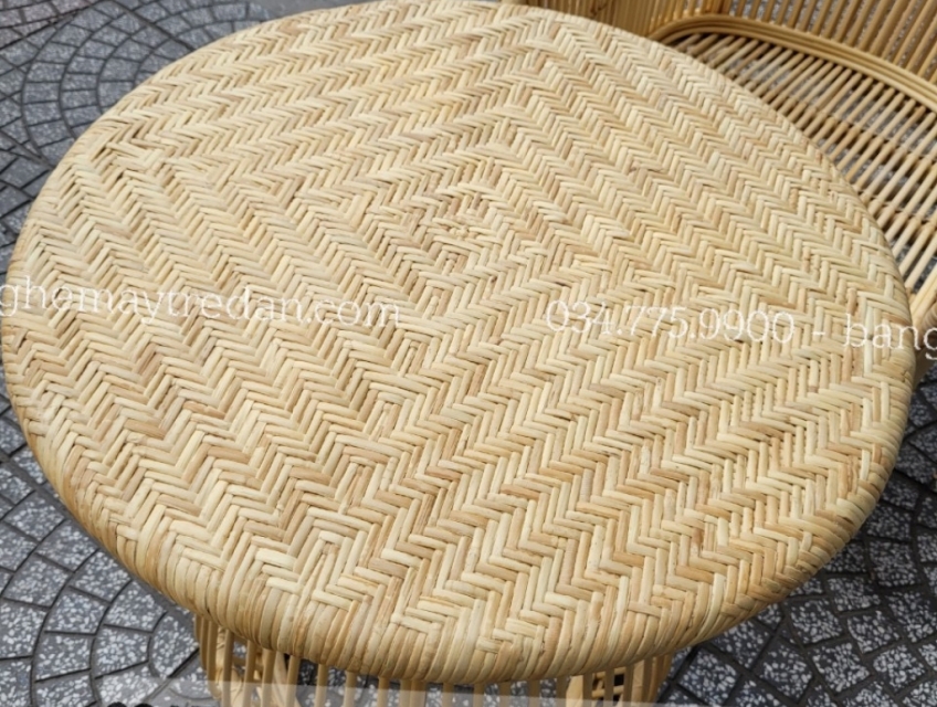 Bàn ghế mây tự nhiên đặt phòng ngủ