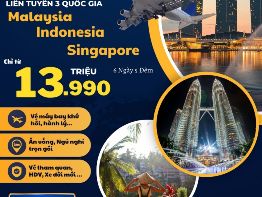 Tour Malaysia - Singapore - Indonesia 6N5Đ